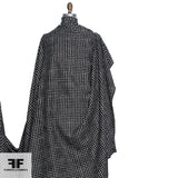 Checkered Silk Wool Blend - Black/Off White - Fabrics & Fabrics NY