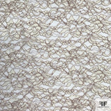 Double Scalloped Leavers Lace - Ivory/Mauve - Fabrics & Fabrics NY