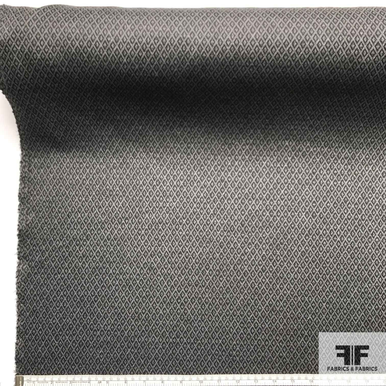 Diamond Patterned Printed Knit - Grey/Black - Fabrics & Fabrics NY
