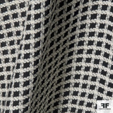 Checkered Wool Suiting - Navy/White - Fabrics & Fabrics NY