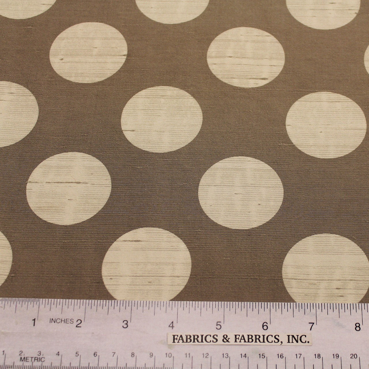 Polka Dot Printed Silk Shantung - Grey