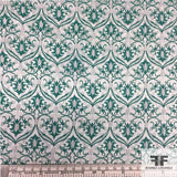 Damask Brocade- Green/White - Fabrics & Fabrics NY