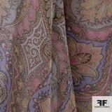 Paisley Pastel Silk Printed Chiffon - Multicolor