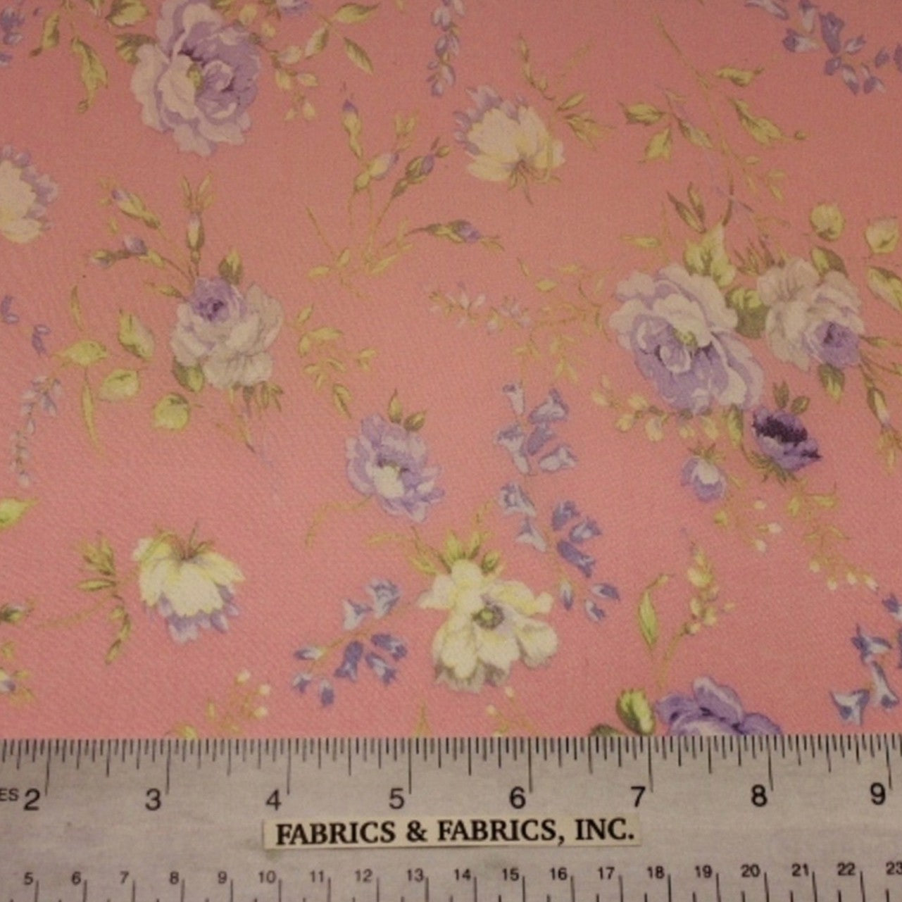 Floral Printed Silk Chiffon - Pink/White/Purple