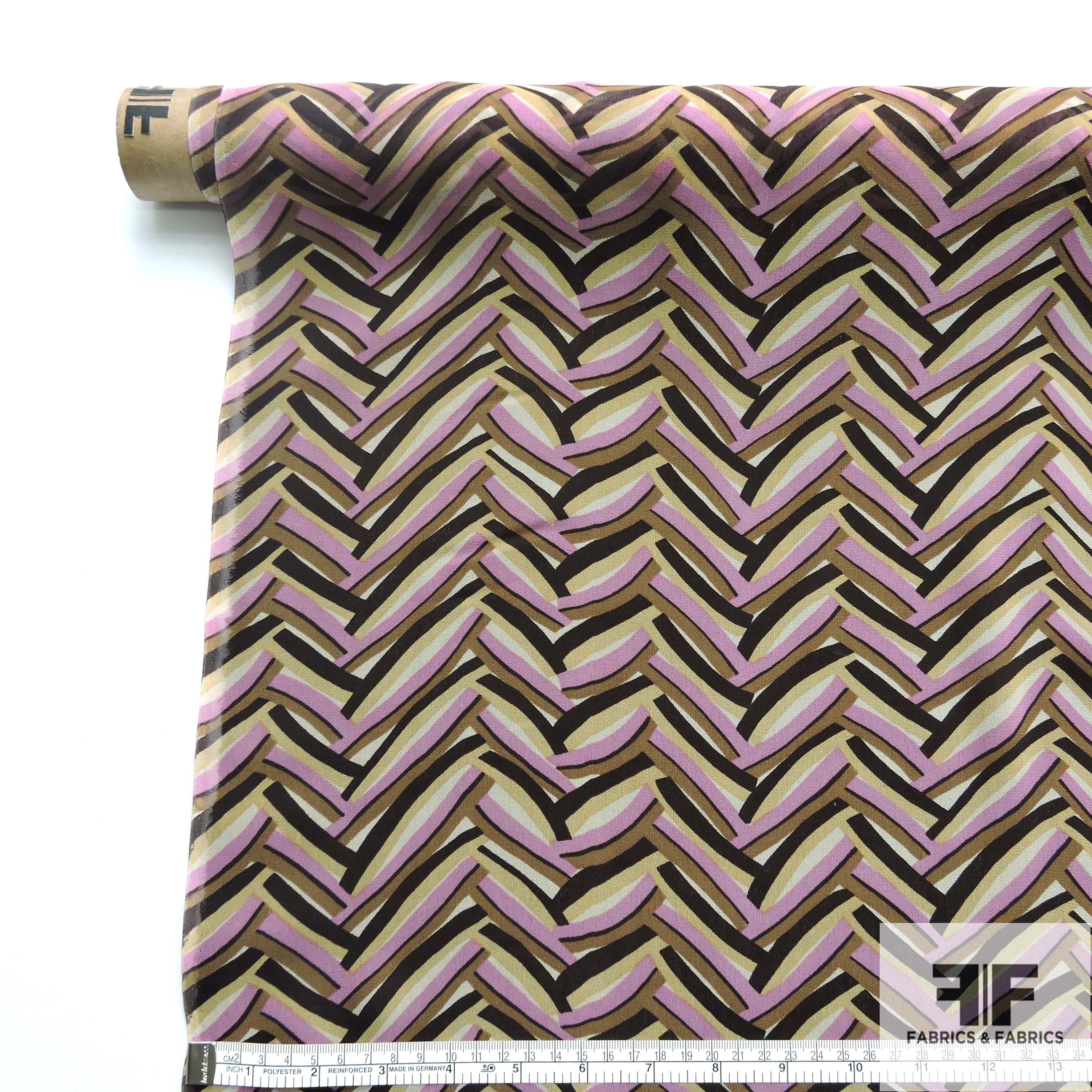 Chevron Printed Silk Chiffon - Multicolor - Fabrics & Fabrics NY