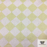 Checkerboard Brocade - White/Citrus