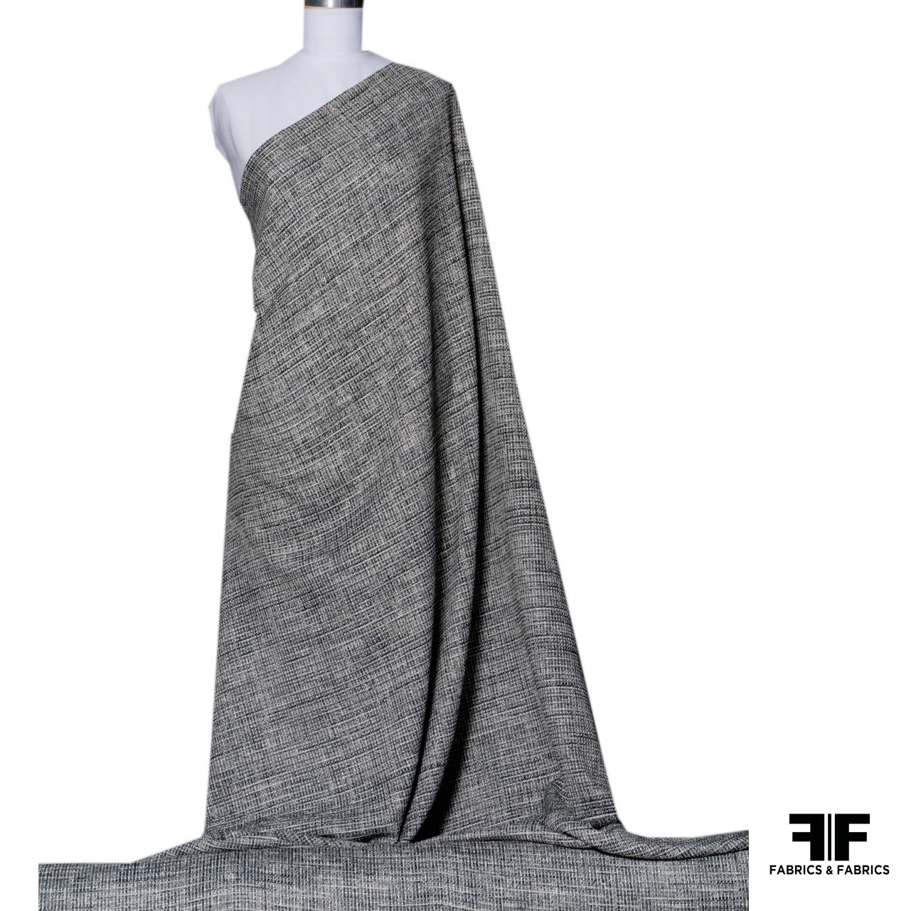 Black/White Textured Cotton Blend Tweed - Fabrics & Fabrics Black/White Textured Cotton Blend Tweed - Fabrics & Fabrics