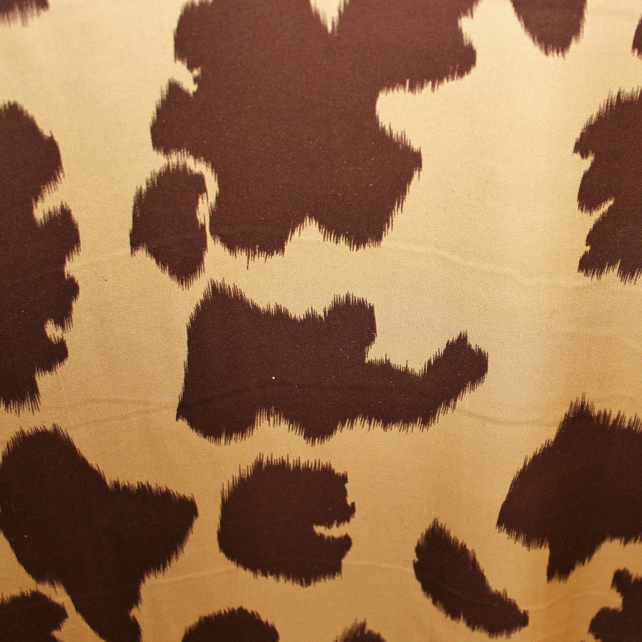 Tan/Brown Cow Printed Silk Georgette - Fabrics & Fabrics