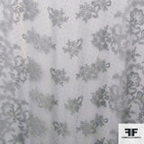 Velvet Floral Blossom/Dot Tulle - Grey