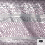 Stripe Panel Metallic Brocade - Pink/Silver