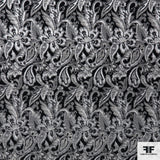 Metallic Paisley Brocade - Black/Silver 