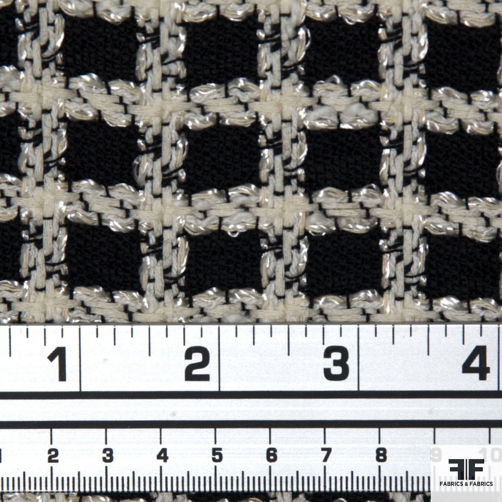 Checkered Wool Suiting - Navy/White - Fabrics & Fabrics NY