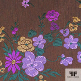 French Garden Floral Brocade - Brown/Multicolor
