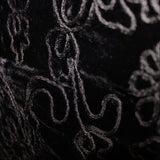 Floral Embroidered Velvet - Black/Grey
