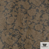 Floral Silk Blend Novelty - Orange/Grey