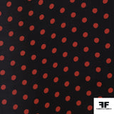 Polka Dot Printed Silk Georgette - Black/Red