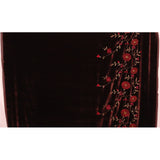 Border Floral Embroidered Velvet - Burgundy - Fabrics & Fabrics NY