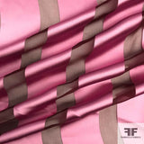 Striped Satin Chiffon Burnout - Pink/Maroon