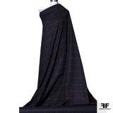 Check Wool Coating - Navy/Red - Fabrics & Fabrics NY