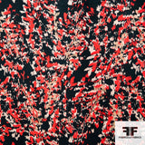 Abstract Cotton & Silk Print - Red/Black/Tan - Fabrics & Fabrics NY