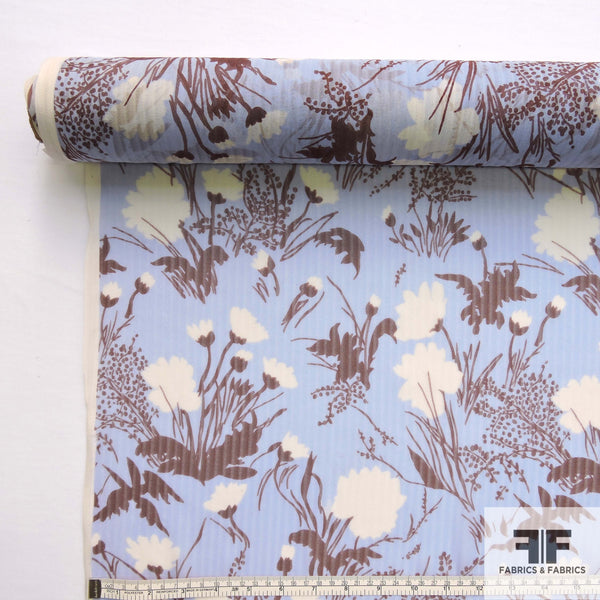 Heritage Blue Silk Heavy Crinkled Chiffon HCD-030 Fabric main image 0