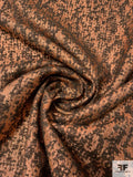 Italian Silk and Wool Metallic Brocade - Copper/Brown