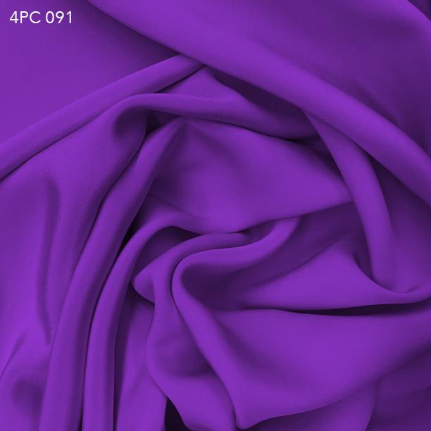 4 Ply Silk Crepe - Purple Flower - Fabrics & Fabrics NY