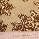 Floral Applique Novelty - Brown/Ivory - Fabrics & Fabrics NY