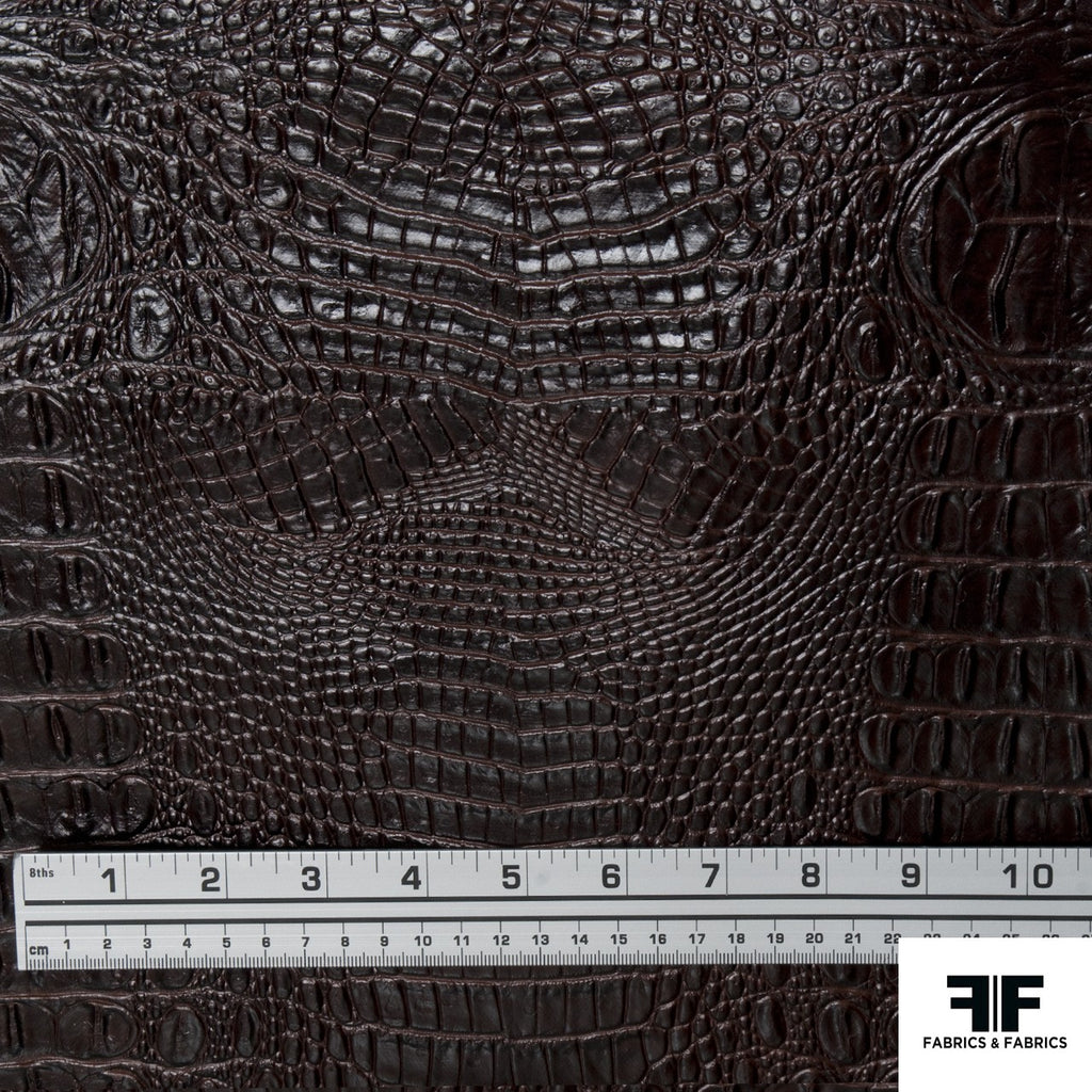 Brown Embossed Alligator Vinyl Fabrics & Fabrics