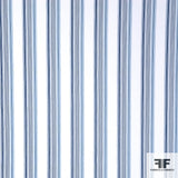 Striped Stretch Cotton Denim - Blue/White