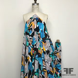 Bold Floral Printed Silk Charmeuse - Multicolor - Fabrics & Fabrics