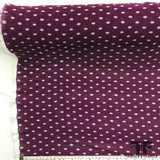 Novelty  Polka Dot Pleated Silk Chiffon - Purple/White