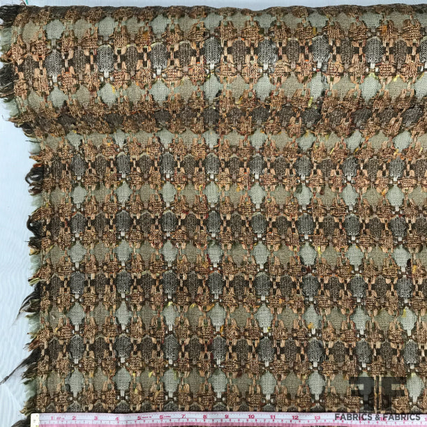 Navy Multicolor Silk Tweed Fabric main image 1