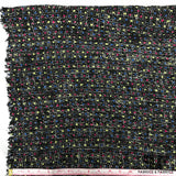 Italian Wool Tweed - Black/Pink/Blue