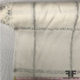 Italian Windowpane Wool Suiting - Metallic/White