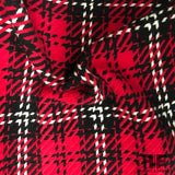 Bold Plaid Wool Coating - Red/Black - Fabrics & Fabrics NY