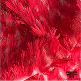 Novelty Eyelash Fringe Organza - Red