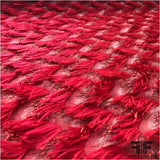 Novelty Eyelash Fringe Organza - Red