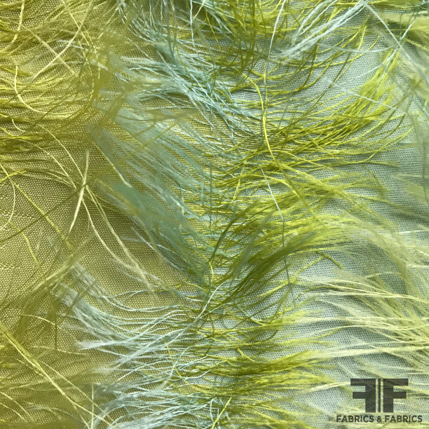 Fringe Novelty Silk - Green/Blue