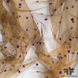 Flocked Tulle - Brown-Orange/Purple - Fabrics & Fabrics NY