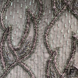 Beaded/Embroidered Silk - Grey