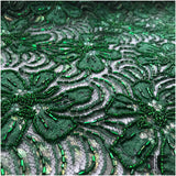 Couture Beaded Lace - Emerald Green - Fabrics & Fabrics NY