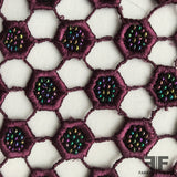 Couture Geometric Beaded Lace - Purple - Fabrics & Fabrics NY