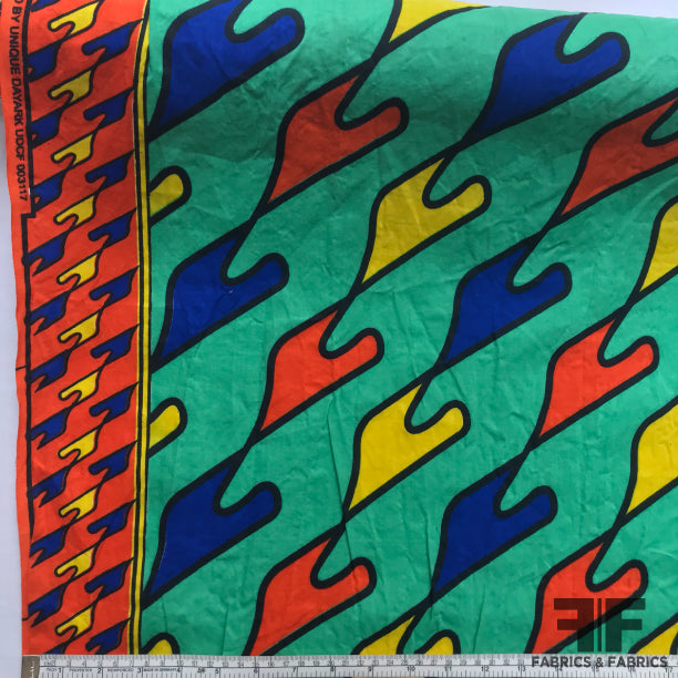 Abstract Batik Border Printed Cotton - Multicolor - Fabrics & Fabrics NY