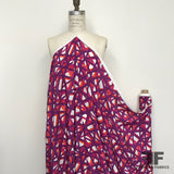 Intersecting Lines Geometric Printed Silk Crepe de Chine - Purple/Orange - Fabrics & Fabrics
