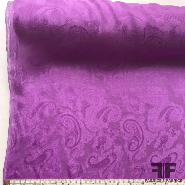 Paisley Featherweight Silk Jacquard - Purple