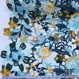 Multicolor Floral Guipure Lace - Blue/Yellow - Fabrics & Fabrics