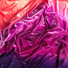 Embroidered DIY Ombre Pink Purple Velvet Fabric