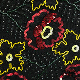 Floral Hand-Beaded Lace - Black/Yellow/Red/Green