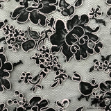 Floral Alencon Lace - Black/Pink - Fabrics & Fabrics NY